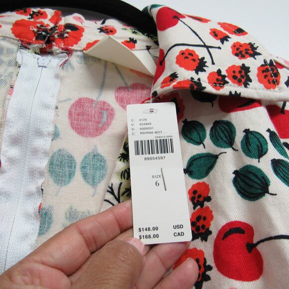 Anthropologie Maeve MultiColor Print Linen Short-Sleeve Wrap Size 6 Romper NEW - Picture 6 of 7